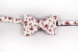 Red Floral Cotton Bow Tie-Butterfly