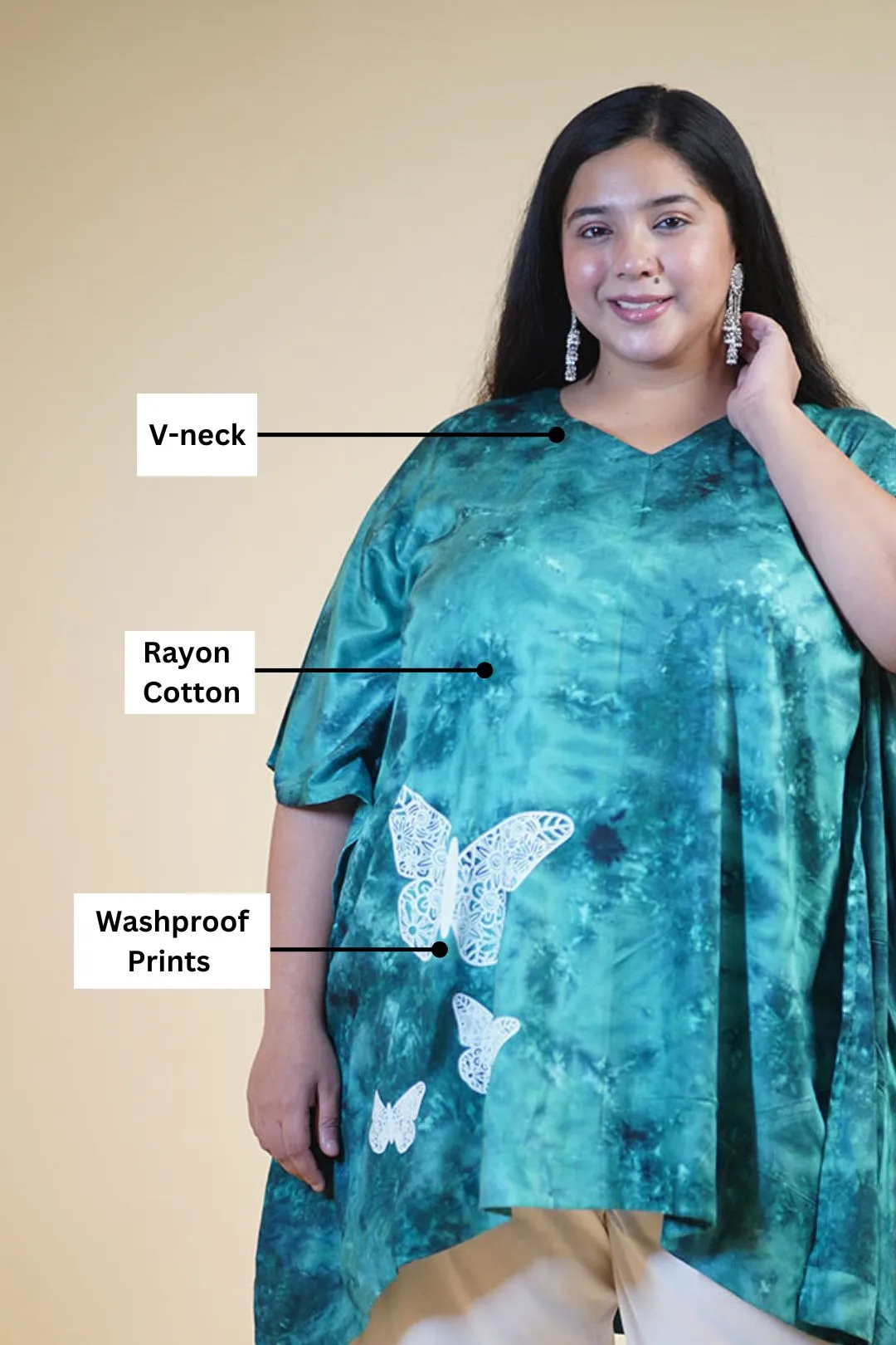 SeaGreen Rayon TieDyeKurta - SpreadingWings