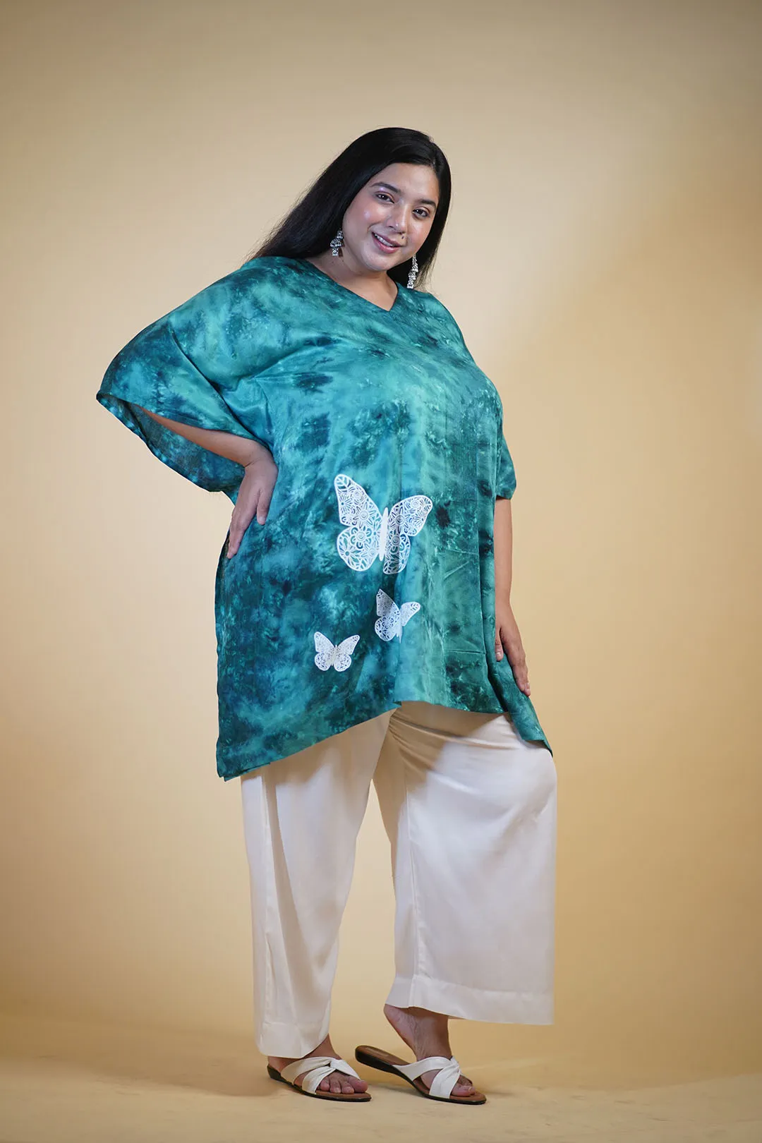 SeaGreen Rayon TieDyeKurta - SpreadingWings
