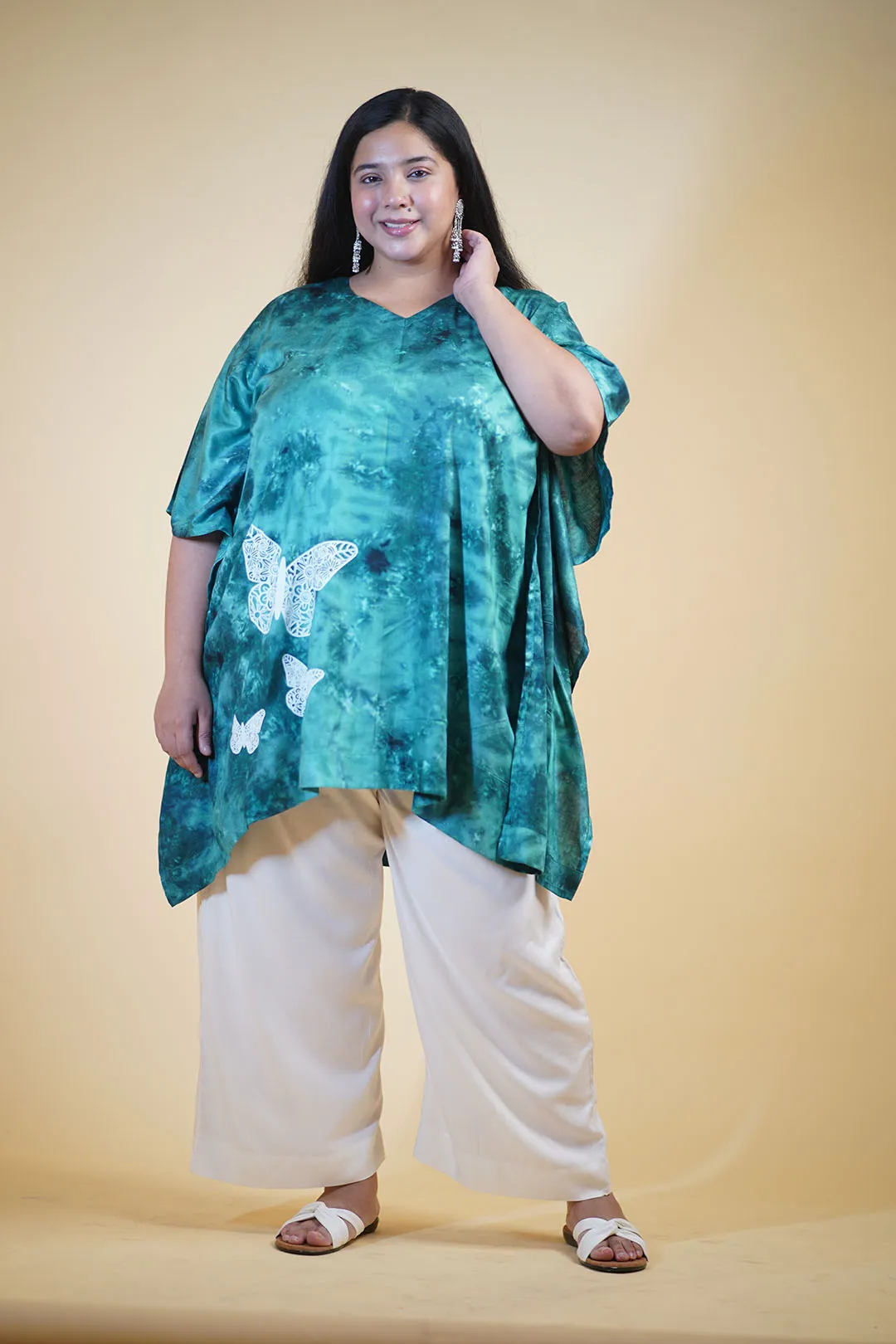 SeaGreen Rayon TieDyeKurta - SpreadingWings