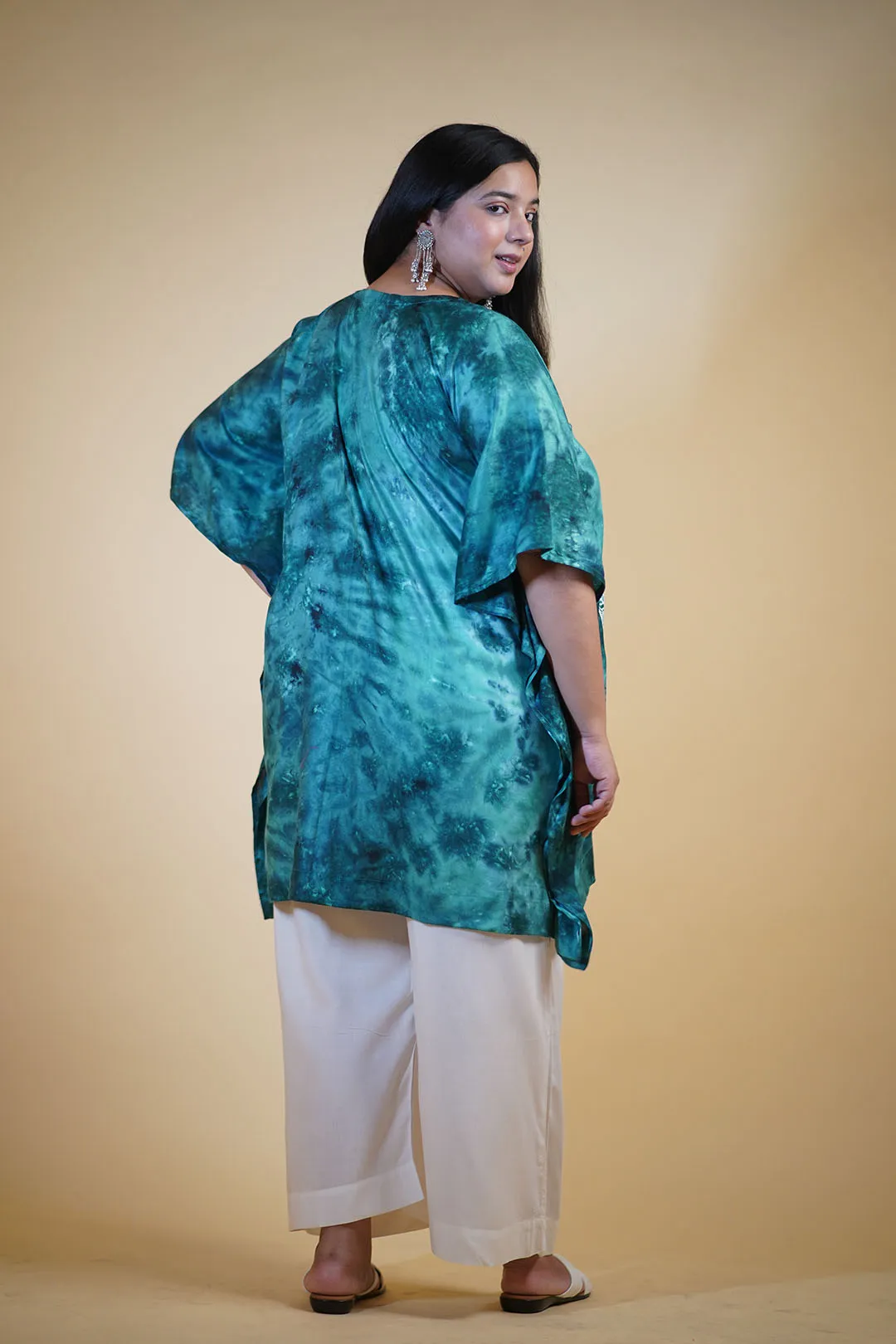SeaGreen Rayon TieDyeKurta - SpreadingWings