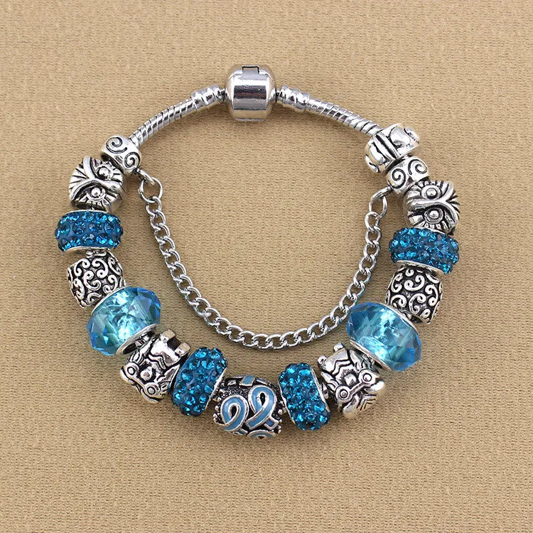 Silver Owl Ribbon Charm Bracelet