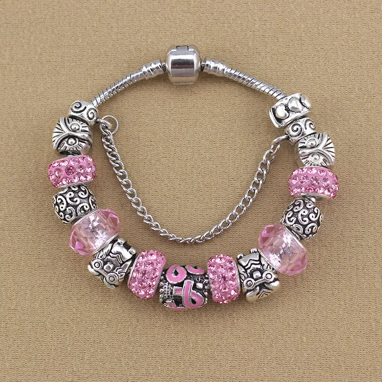 Silver Owl Ribbon Charm Bracelet