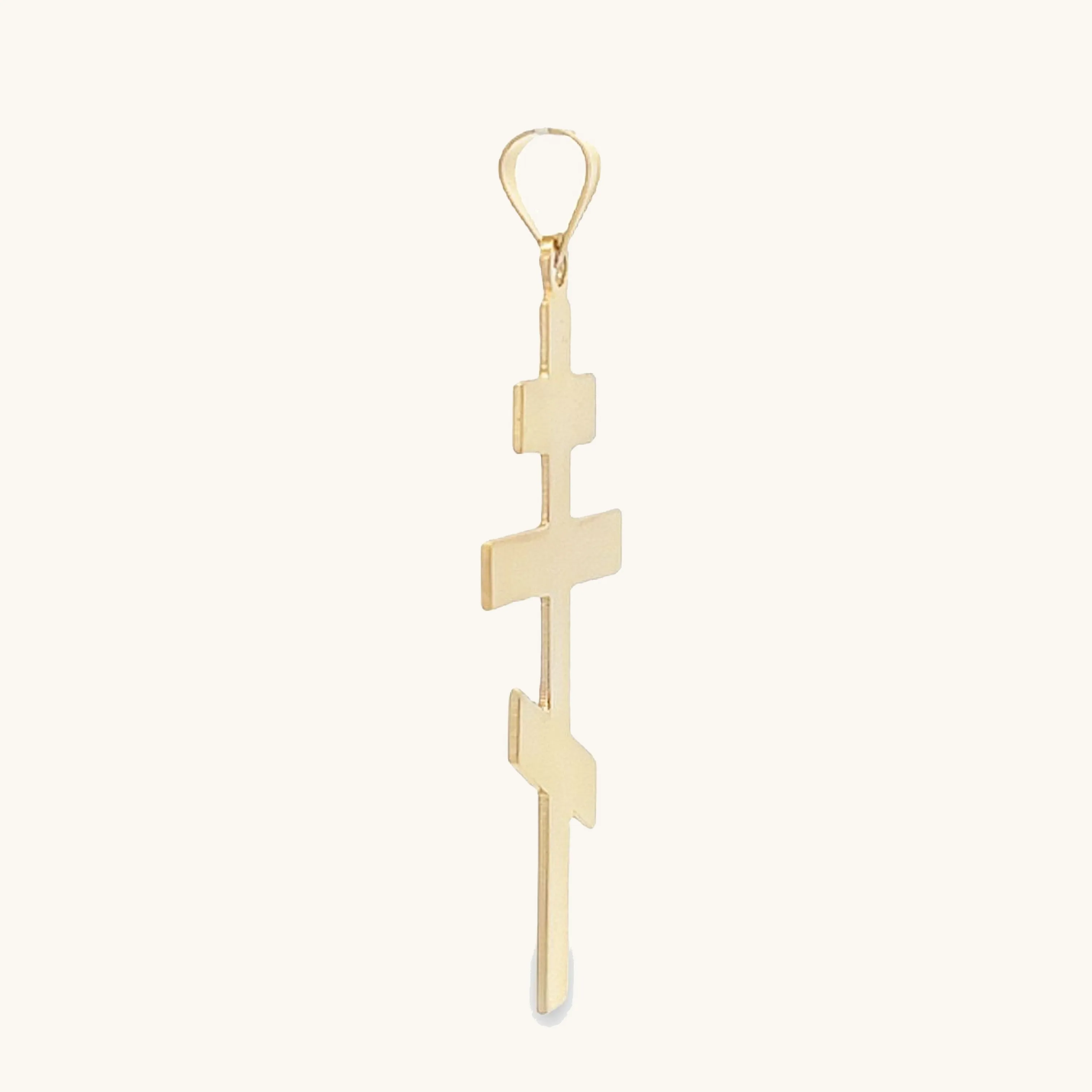 SOLID 14K YELLOW GOLD ORTHODOX CROSS PENDANT