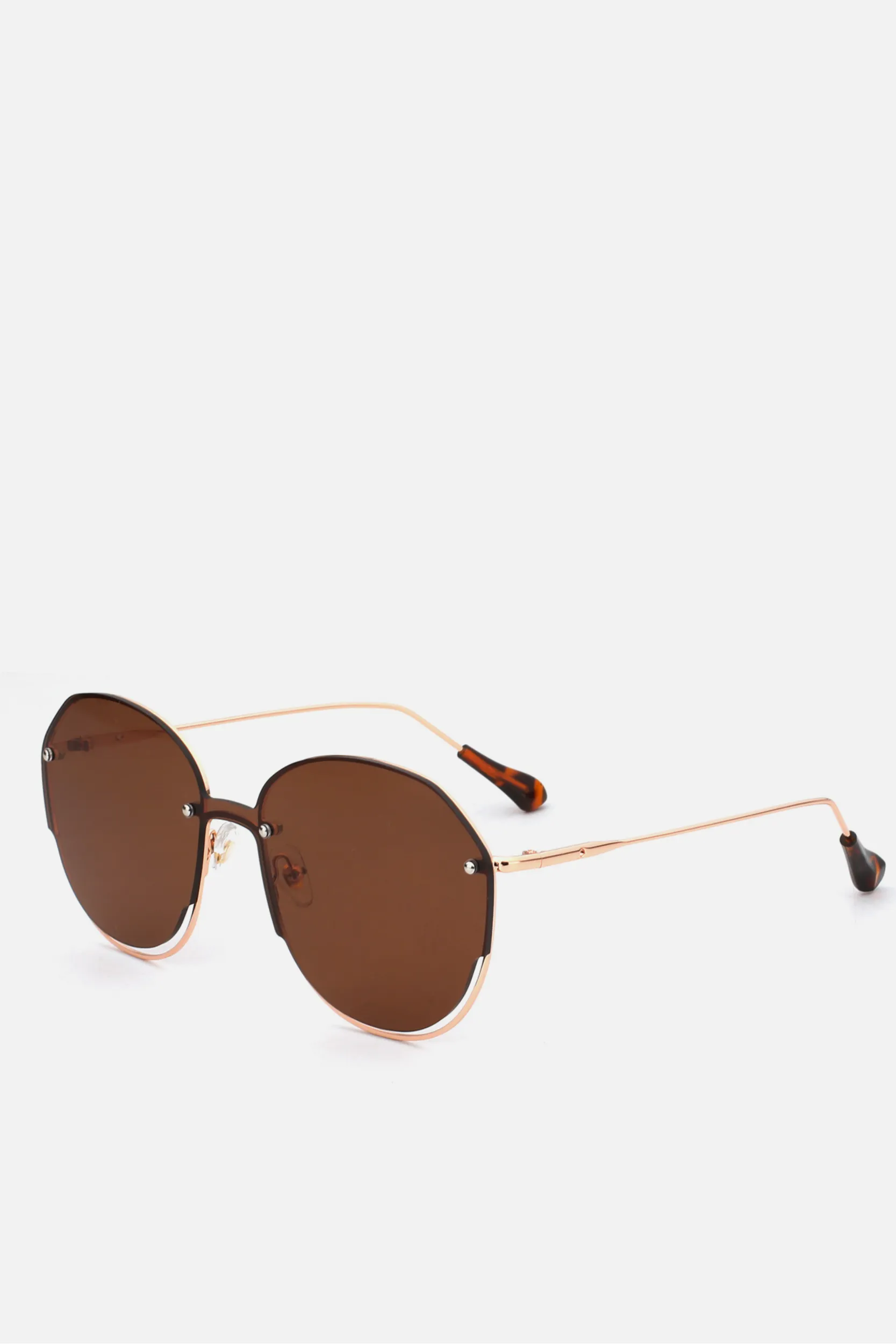 ST LUCIA Round Brown Sunglasses