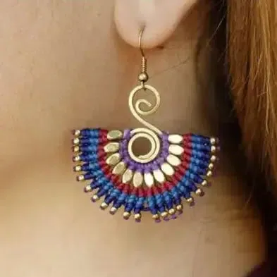 Symphony Fan Brass Earrings - Thailand