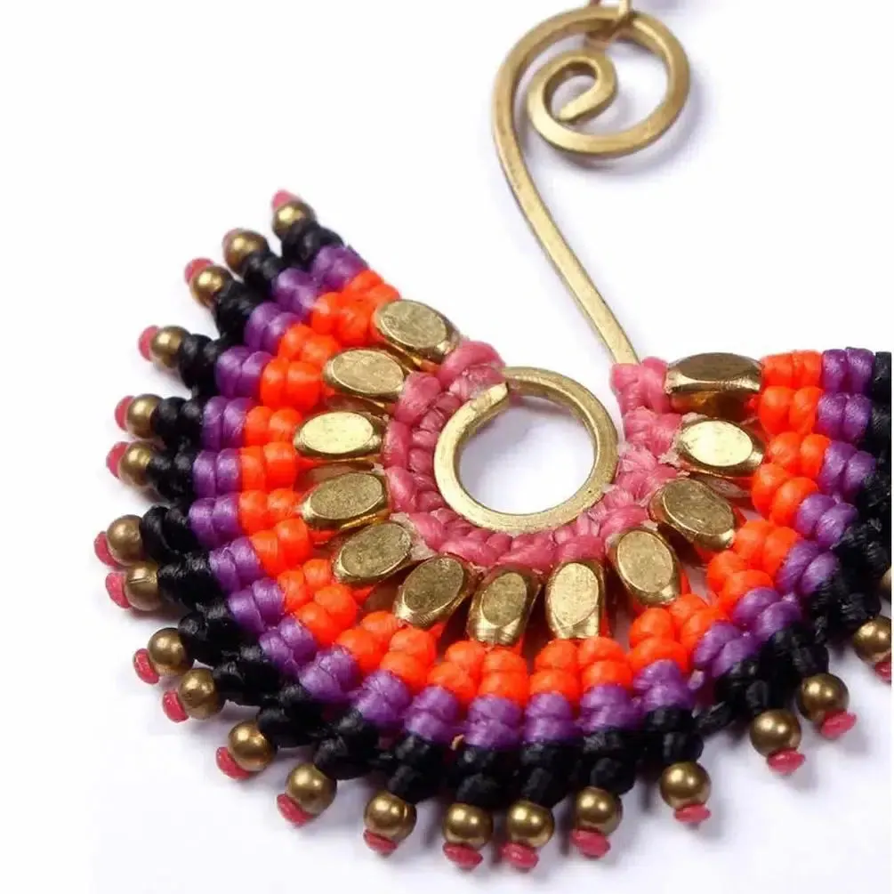 Symphony Fan Brass Earrings - Thailand