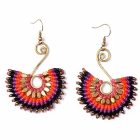 Symphony Fan Brass Earrings - Thailand