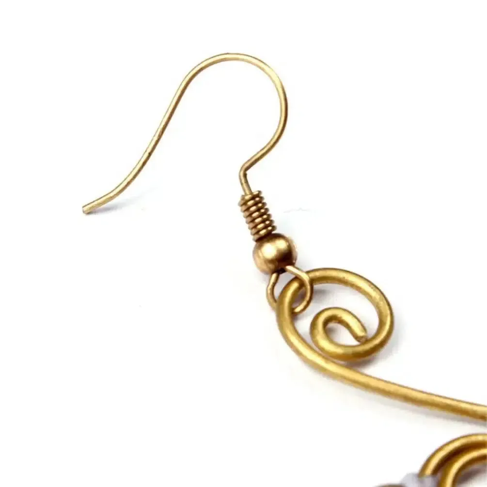 Symphony Fan Brass Earrings - Thailand