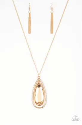 The Royal Coronation Gold Rhinestone - Necklace - Paparazzi  Accessories