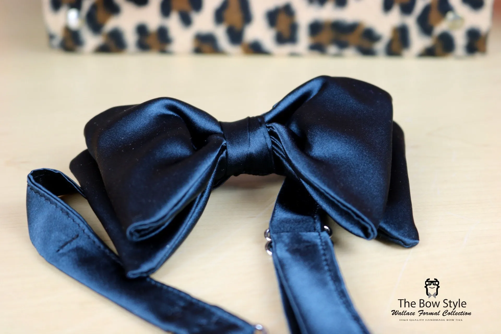 The Walgen Black Satin Formal Bow Tie