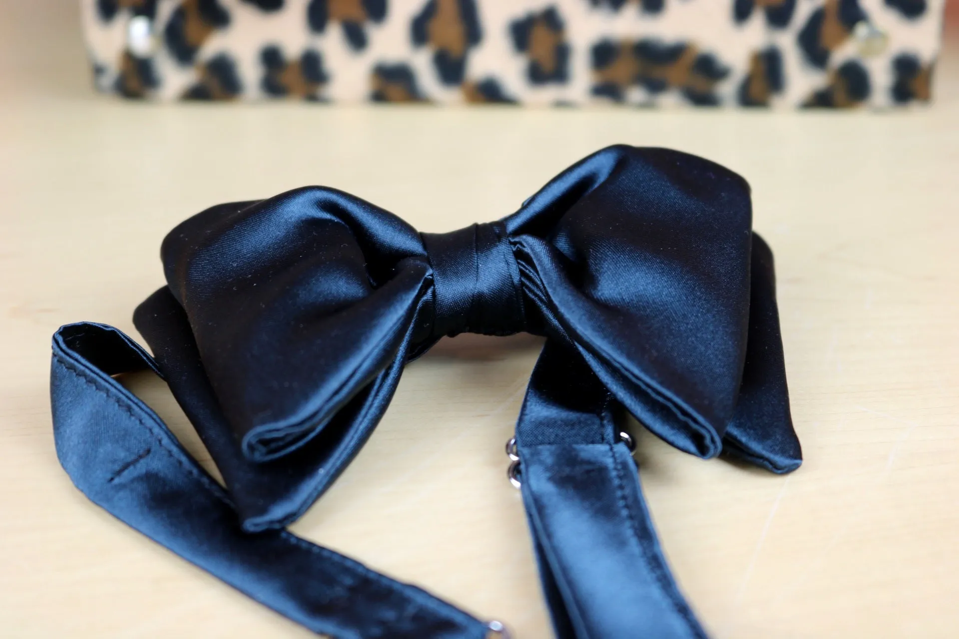 The Walgen Black Satin Formal Bow Tie