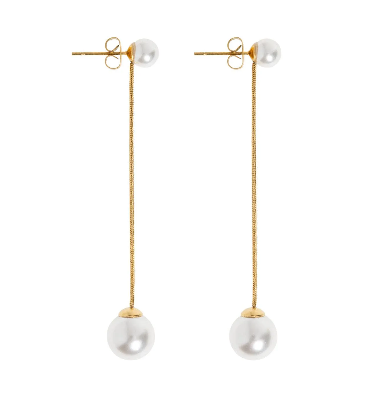 [Timi Of Sweden] Estelle - Pearl Chain Earrings Stainless Steel
