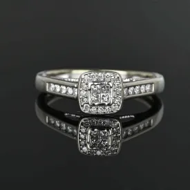 Vintage 14K White Gold Princess Cut Diamond Ring