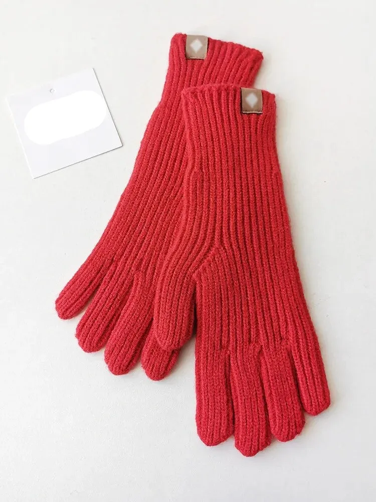 Woolen Knit Gloves with Touchscreen Fingers