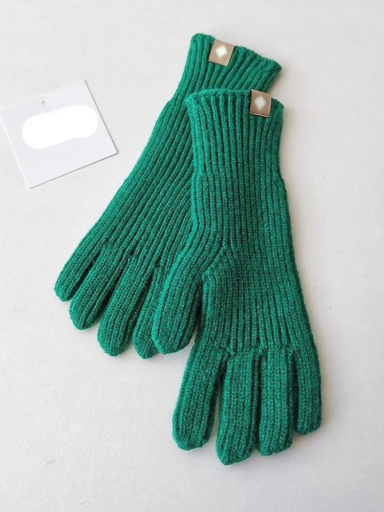 Woolen Knit Gloves with Touchscreen Fingers
