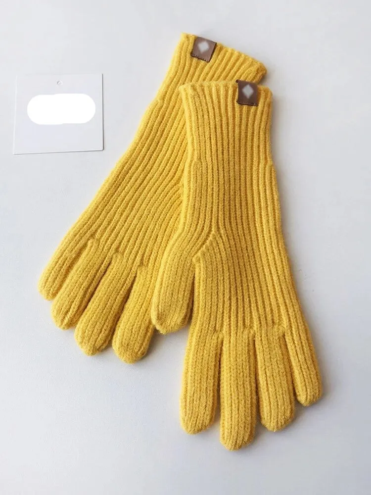 Woolen Knit Gloves with Touchscreen Fingers