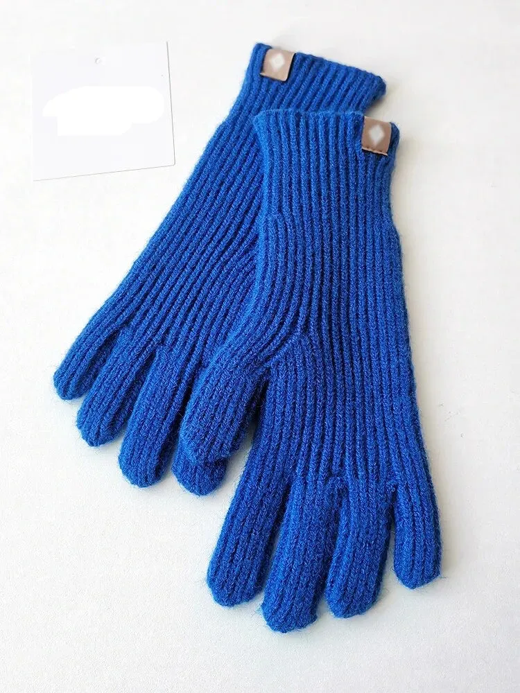 Woolen Knit Gloves with Touchscreen Fingers