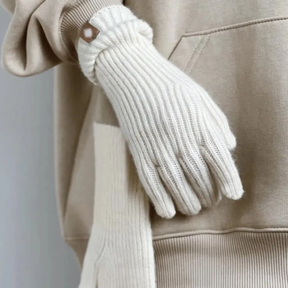 Woolen Knit Gloves with Touchscreen Fingers