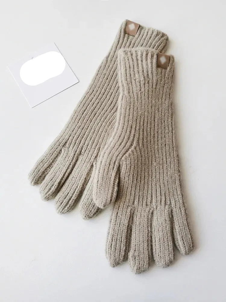 Woolen Knit Gloves with Touchscreen Fingers