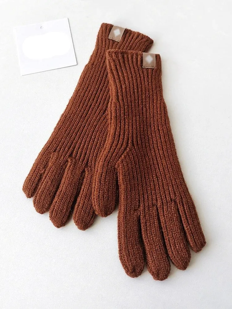 Woolen Knit Gloves with Touchscreen Fingers