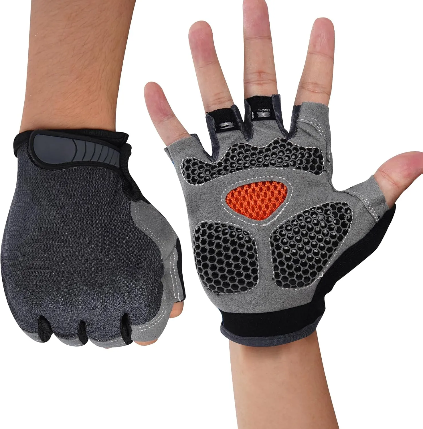 WULI Cycling Gloves Half Finger Men's and Women's Fitness Gloves for Cycling, Breathability, Anti Slip Yoga Equipment, Anti cocooning, Wrist Protection Thickened Palm