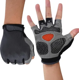 WULI Cycling Gloves Half Finger Men's and Women's Fitness Gloves for Cycling, Breathability, Anti Slip Yoga Equipment, Anti cocooning, Wrist Protection Thickened Palm